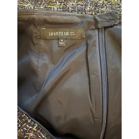 Lafayette 148 New York Navy, Green Tweed Skirt size 8 LIKE NEW - Picture 5 of 7